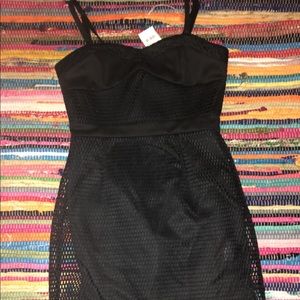 Black mesh mini dress!